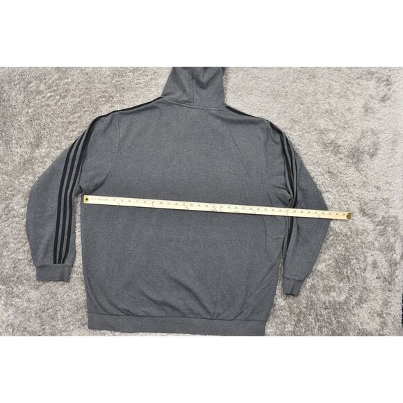 Adidas Men's 2XL Gray Pullover Hoodie - Cotton Blend Kangaroo Classic - Picture 4 of 8
